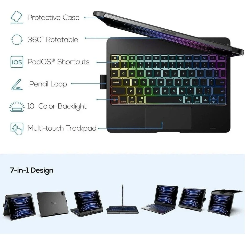 typecase Touch Keyboard Case for iPad Air 11-inch(M4/M3/M2, 2026/2025/2024) & iP